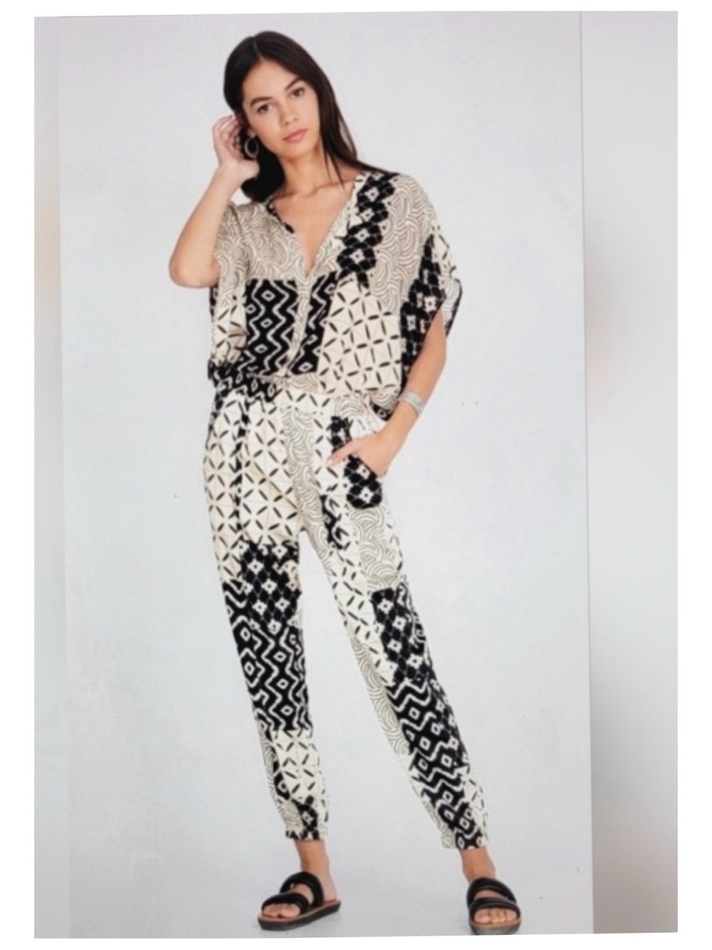 Johnny Was Pete&Greta Marasusa Patchwork Silk Pull On Pants Women's XL Boho